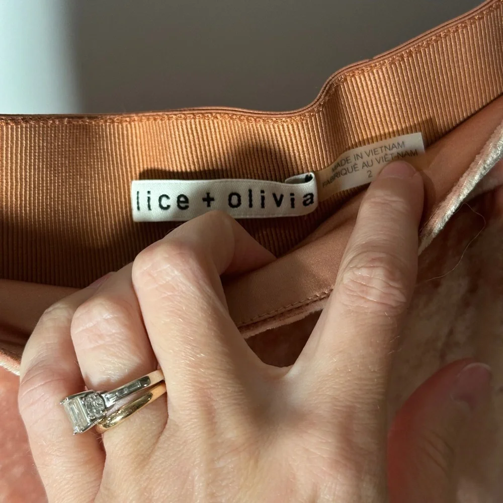 Alice and Olivia pink velvet pants, size 2 - Picture 4 of 4